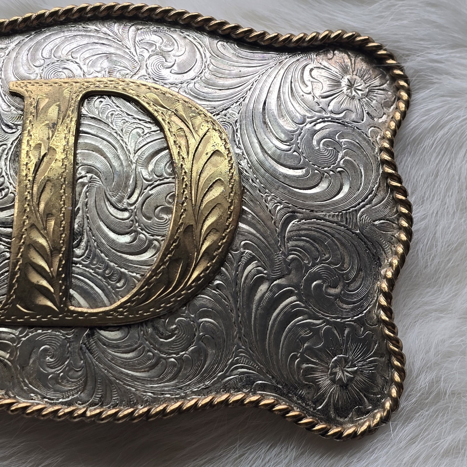 Silversmith Collection Belt Buckle Western Letter D