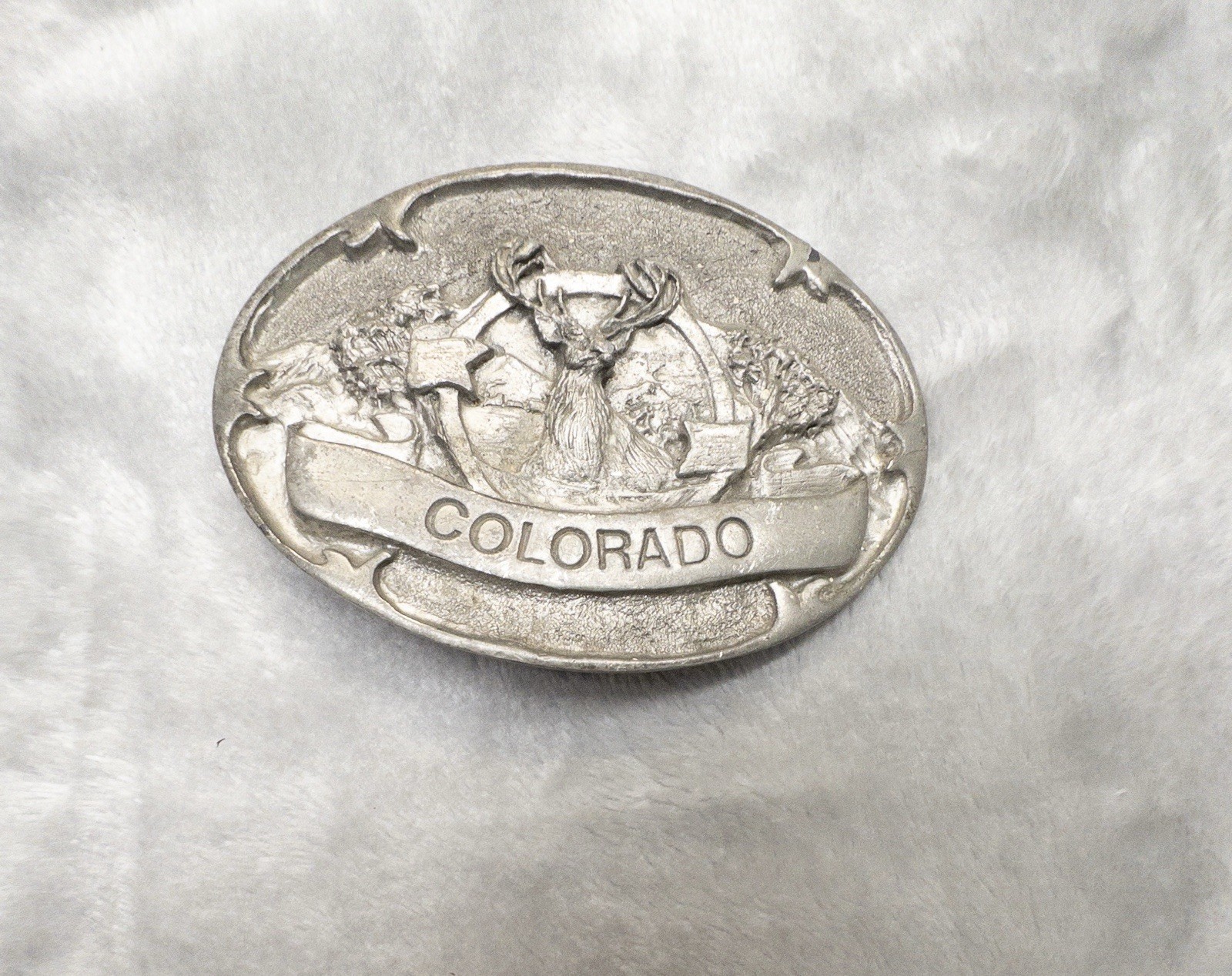 Vtg 1984 Paula Freed Artist Colorado Western Belt Buckle 3”x2.25”