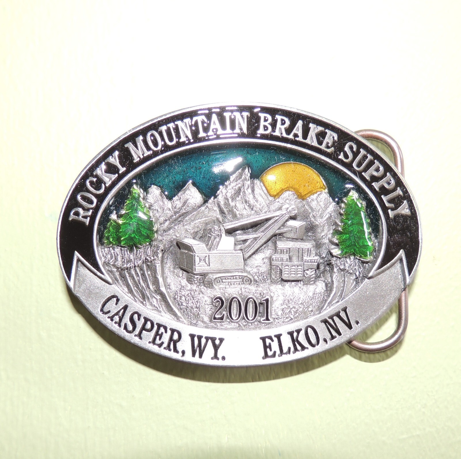 Limited Edition 1 of 750 Belt Buckle Rocky Mountain Brake 2001 Casper WY Elko NV