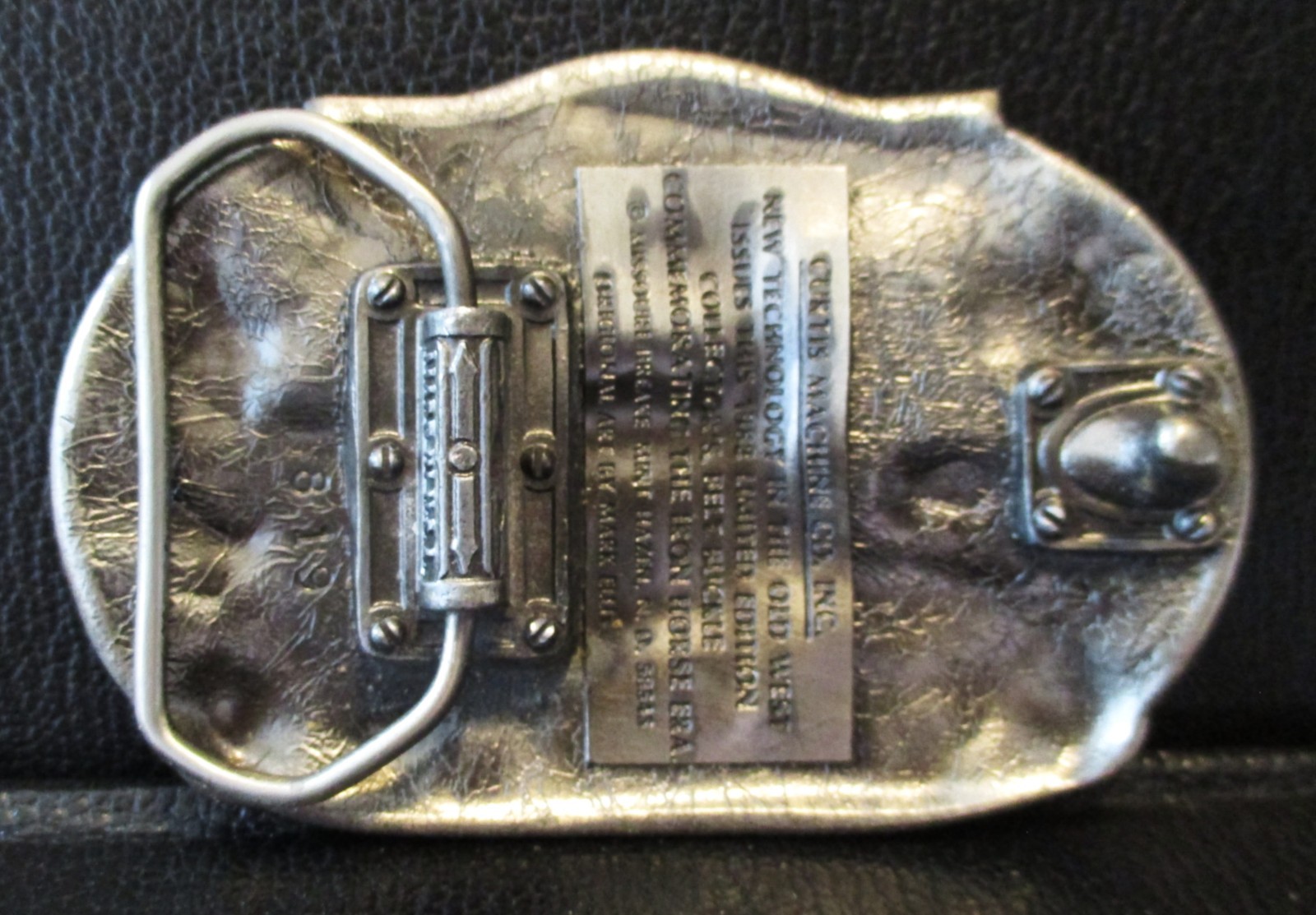 Curtis Machine Company Dodge City Kansas Iron Horse Train Era Belt Buckle 1982