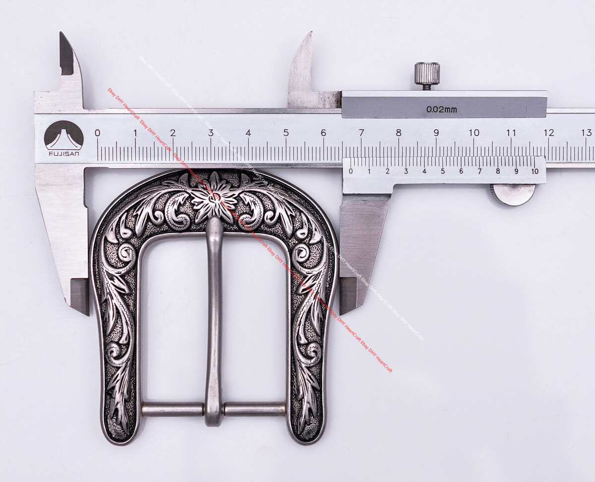 Western Flower Single Prong Leathercraft Pin Belt Buckle Replacement fits 38mm