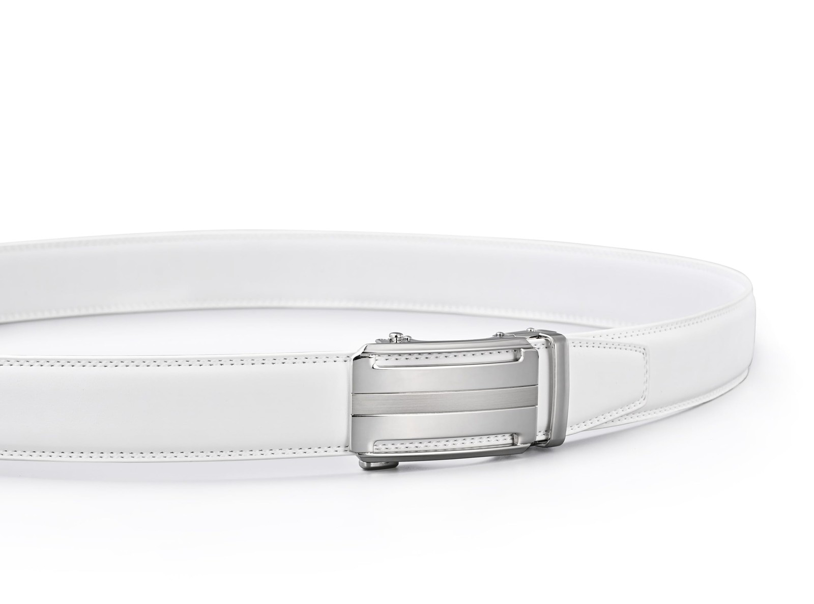 KUULIMEE White Belt Men, Ratchet Dress 30&Prime;-36&Prime; Waist Adjustable, White-04