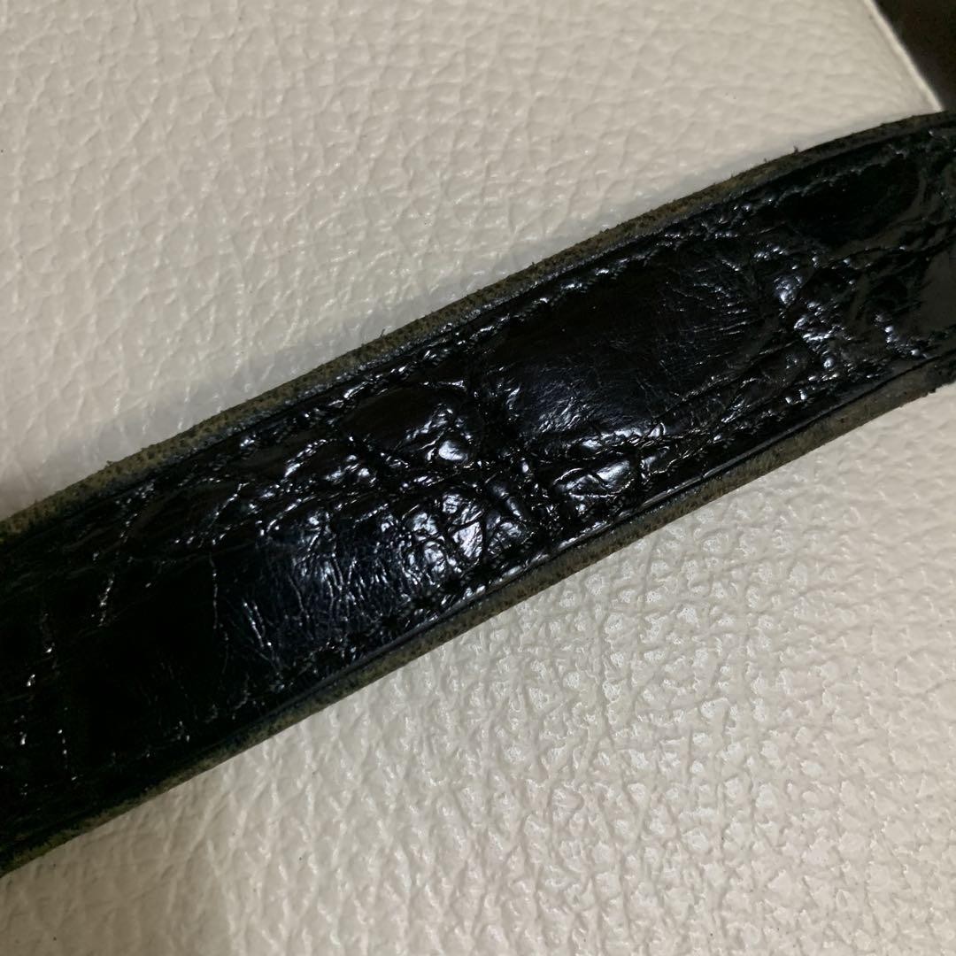 Louis Vuitton Crocodile Belt Black Vintage Luxury Rare