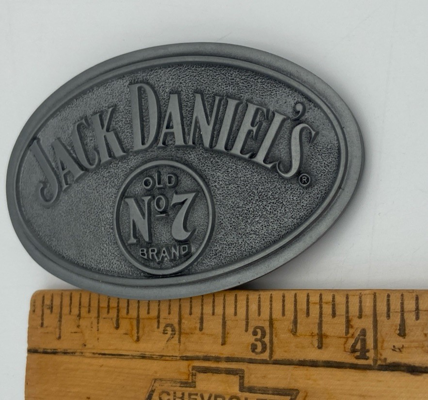 Vintage Jack Daniels Old No. 7 Whiskey Belt Buckle 2008 Silver tone