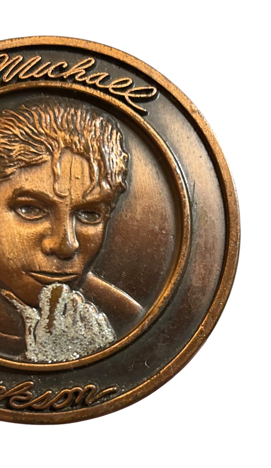 Vintage Michael Jackson Belt Buckle Glittering Glove Fits 1 1/4&Prime; Belt 1984