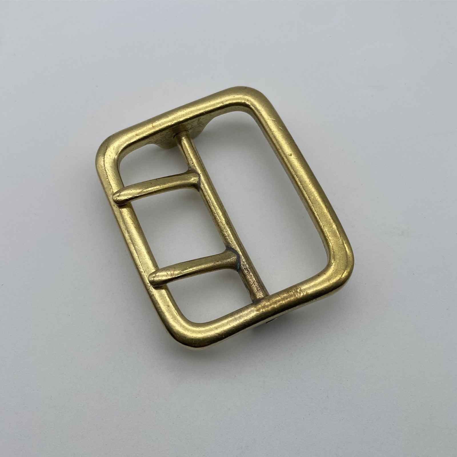 Sam Browne Double Pin Brass Buckle 50mm Leather Belt Buckle