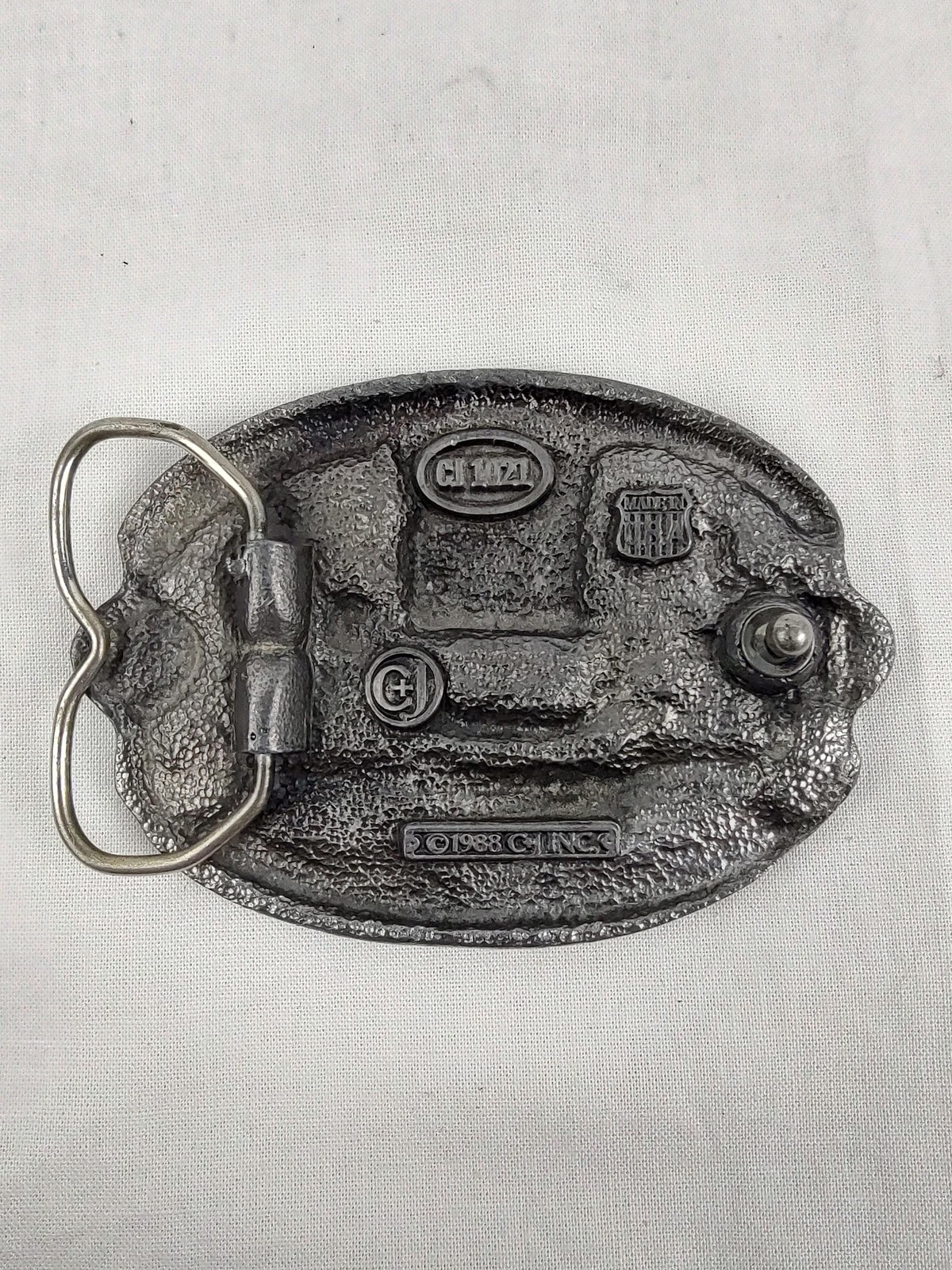 Vintage CJ Inc Belt Buckle Mens One Size Silver USPS Postal Worker Western 1988