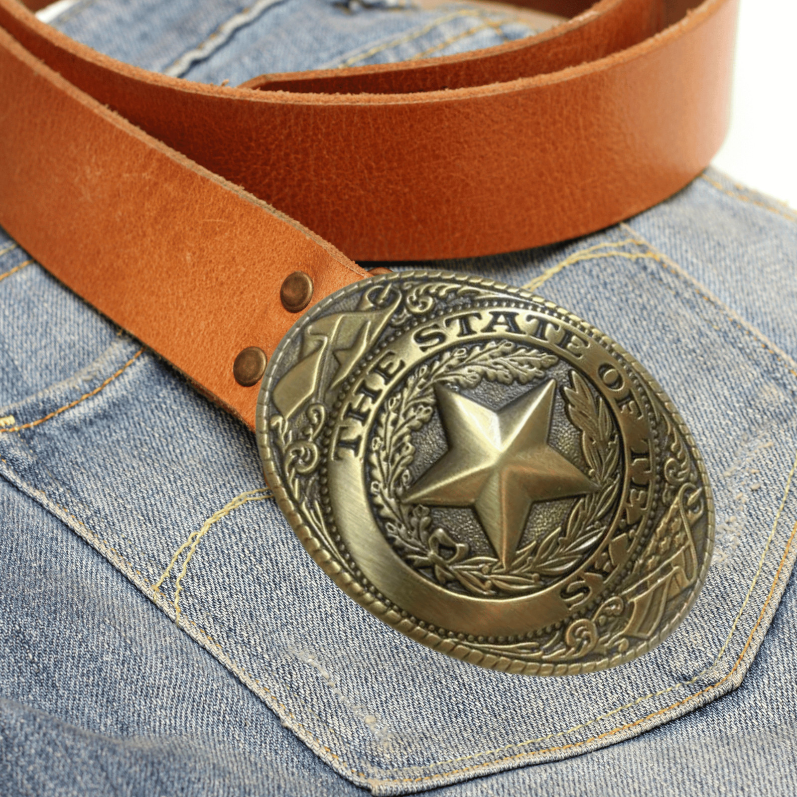 Western Rodeo TEXAS Cowboy Lone Star Belt Buckle Antic Brass Hebillas Vaqueras