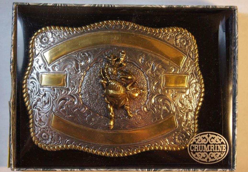 Crumrine Western Rectangle BULL RIDER Belt Buckle 3807241
