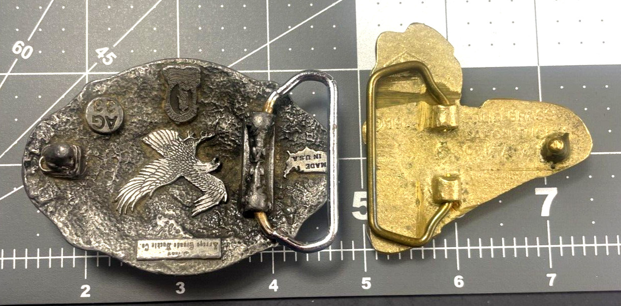 SOARING EAGLE Belt Buckle and Brass Ski Boot 2 buckles ARROYO GRANDE PEWTER jn