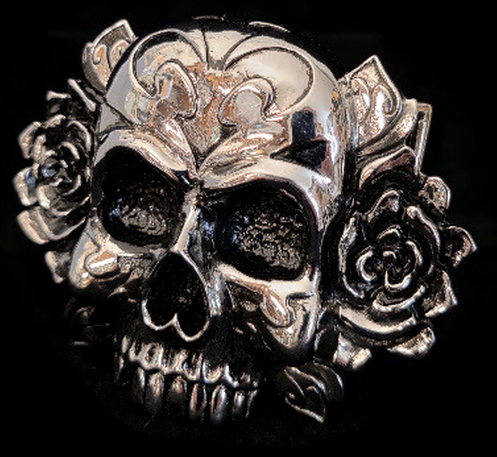 AB STEEL by AL BERES BUCKLES ONLY! #ST120 1 PIECE LARGE 1.5&Prime; TRIBAL SKULL BUCKLE