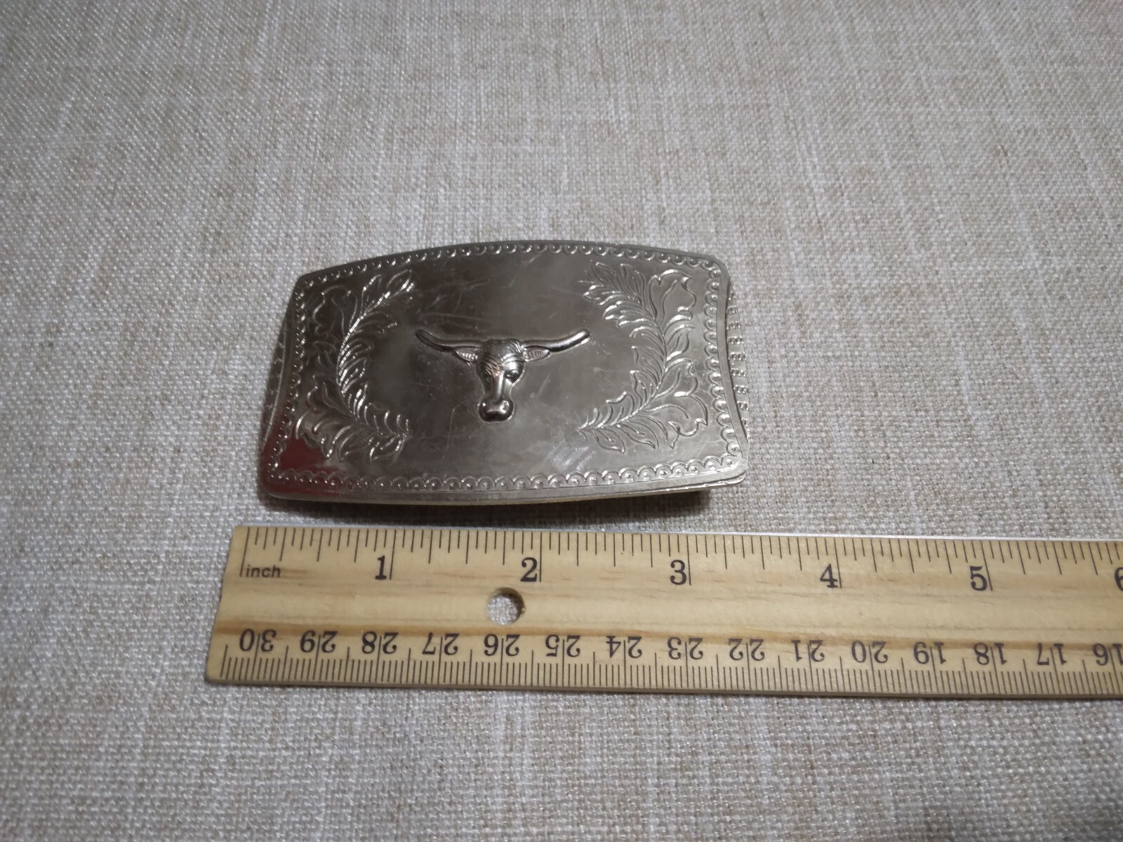 Vintage, Bull Belt Buckle, 3 inches x 2 inches