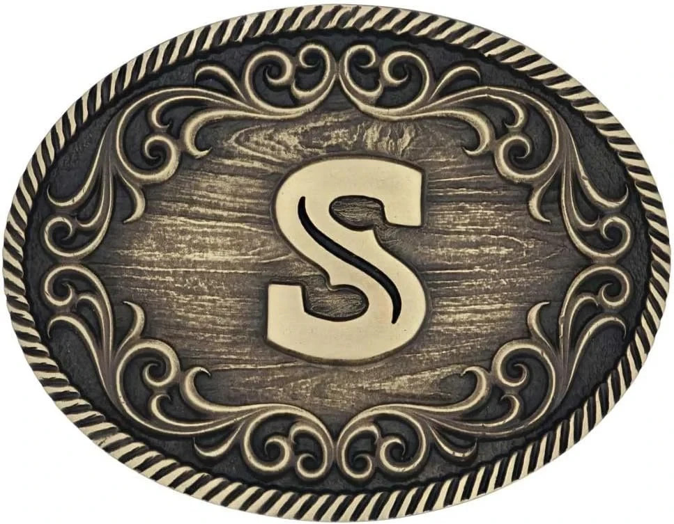 Montana Silversmiths Filigree Initial Attitude Belt Buckle