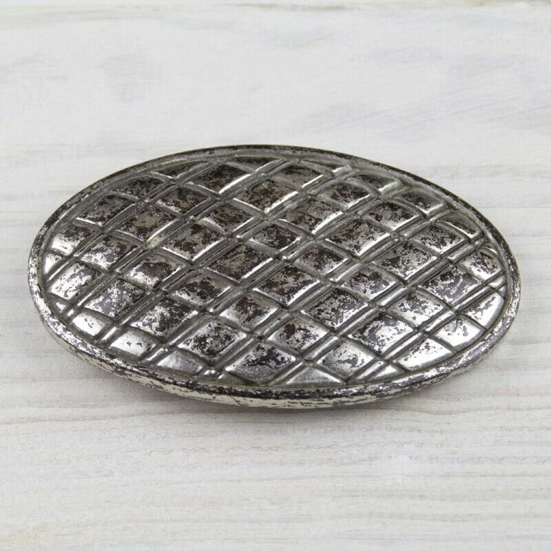 Vintage Style Metal Geometric Print Oval Belt Buckle
