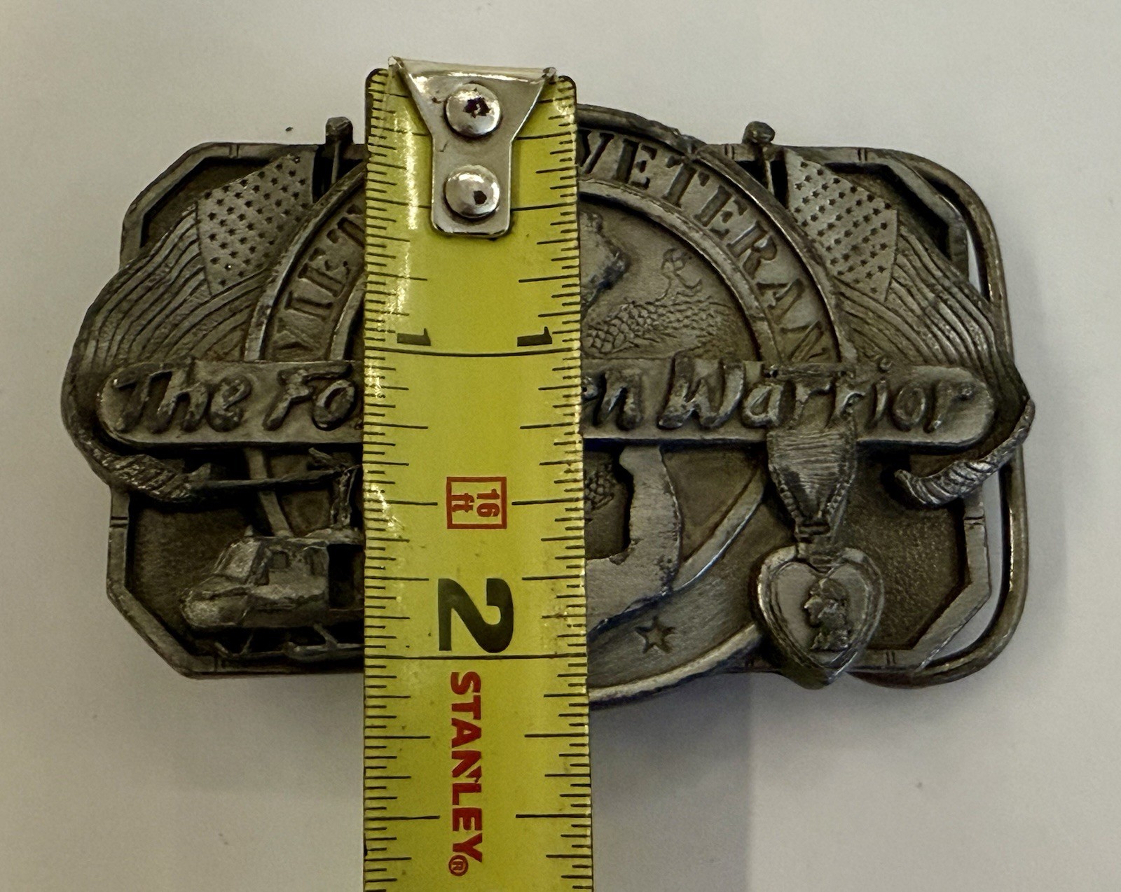 Vintage 1985 Vietnam Veteran Belt Buckle-USA Made- “The Forgotten Warrior”