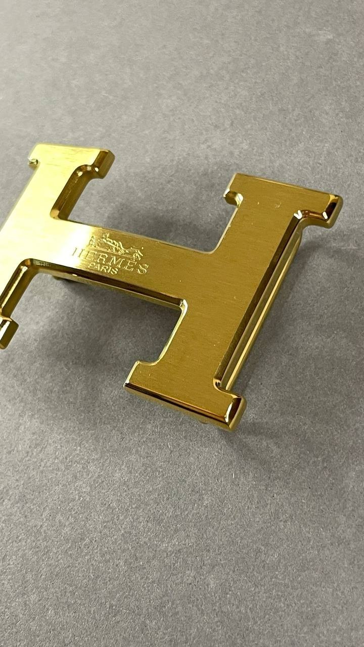 Gold H Shape Belt Buckle Brushed Gold Metal Hardware Statement Buckle