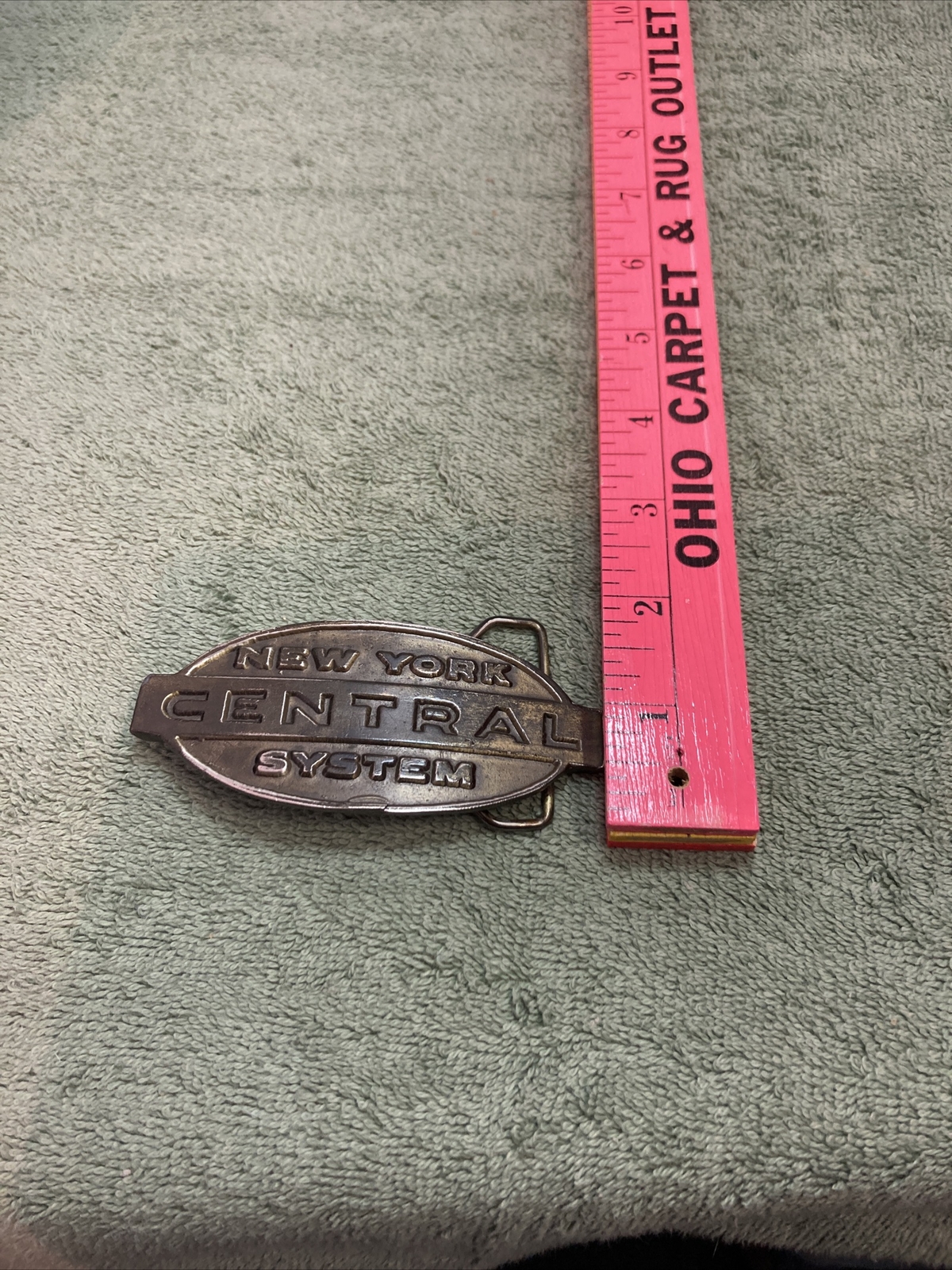 Brass New York Central System RR Belt Buckle 1974 Louis Buckle Co. Chicago K5