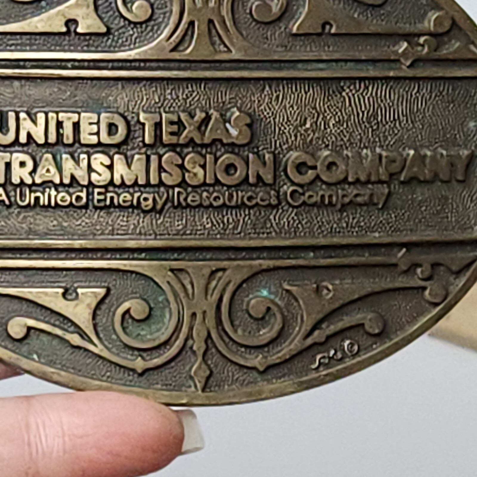 VINTAGE United Texas Transmission Company Belt Buckle – Solid Brass