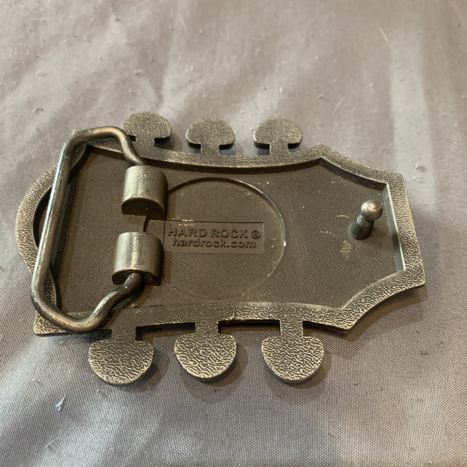Hard Rock Cafe Guitar Head Silver Metal Belt Buckle Music