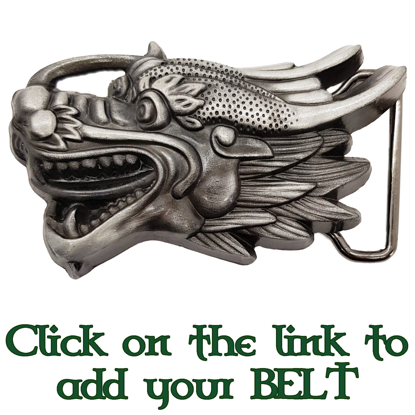 Chinese Dragon Belt Buckle Biker Gothic Metal Pewter Finish Calendar Martial