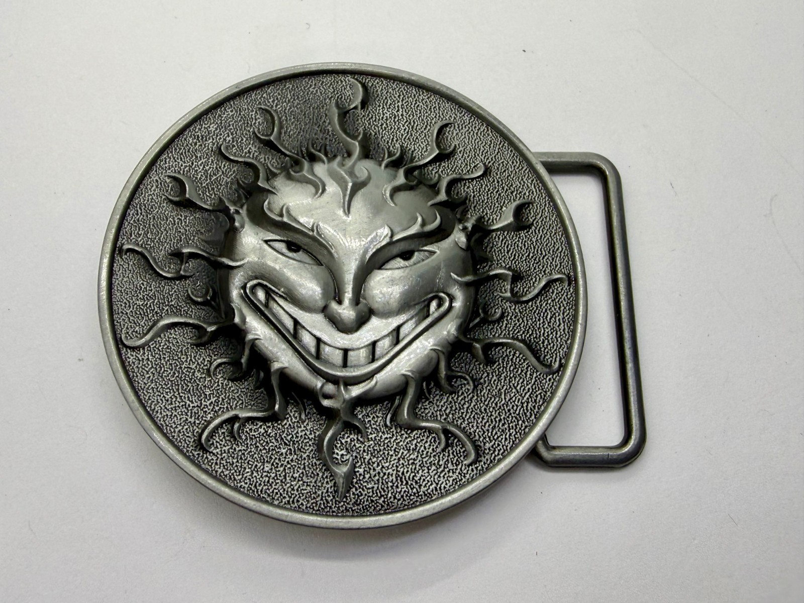 Flaming Sun Solar Flare Grinning Creepy Smile Novelty Belt Buckle by Buckle Rage