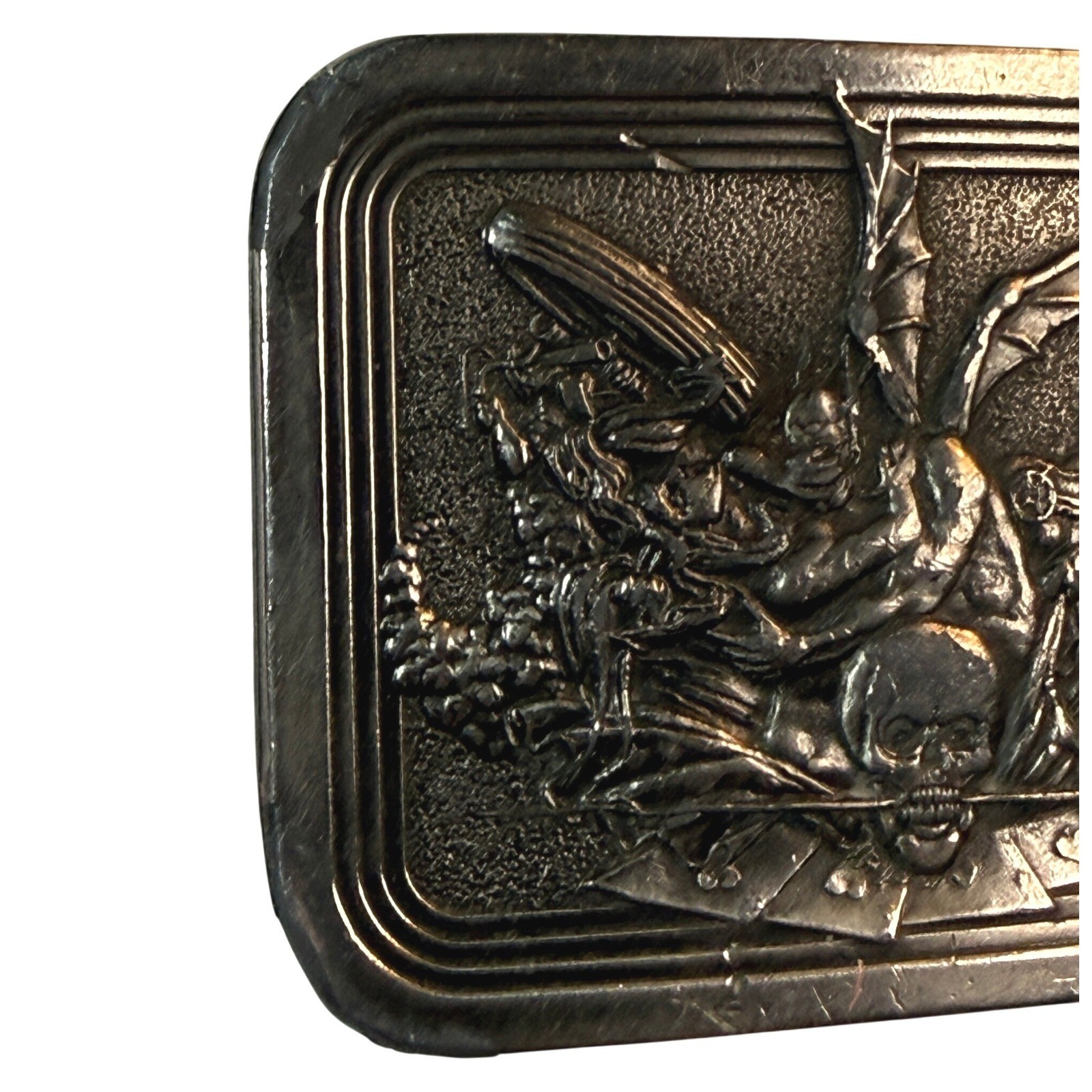 Vintage Baron Buckles Gargoyle Skull Belt Buckle Made USA Gothic Fantasy Biker