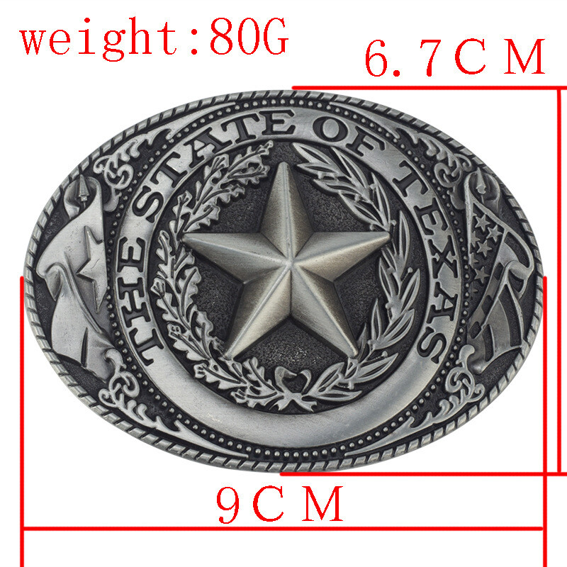 Five pointed star belt buckle Western cowboy motorcycle riding belt buckle