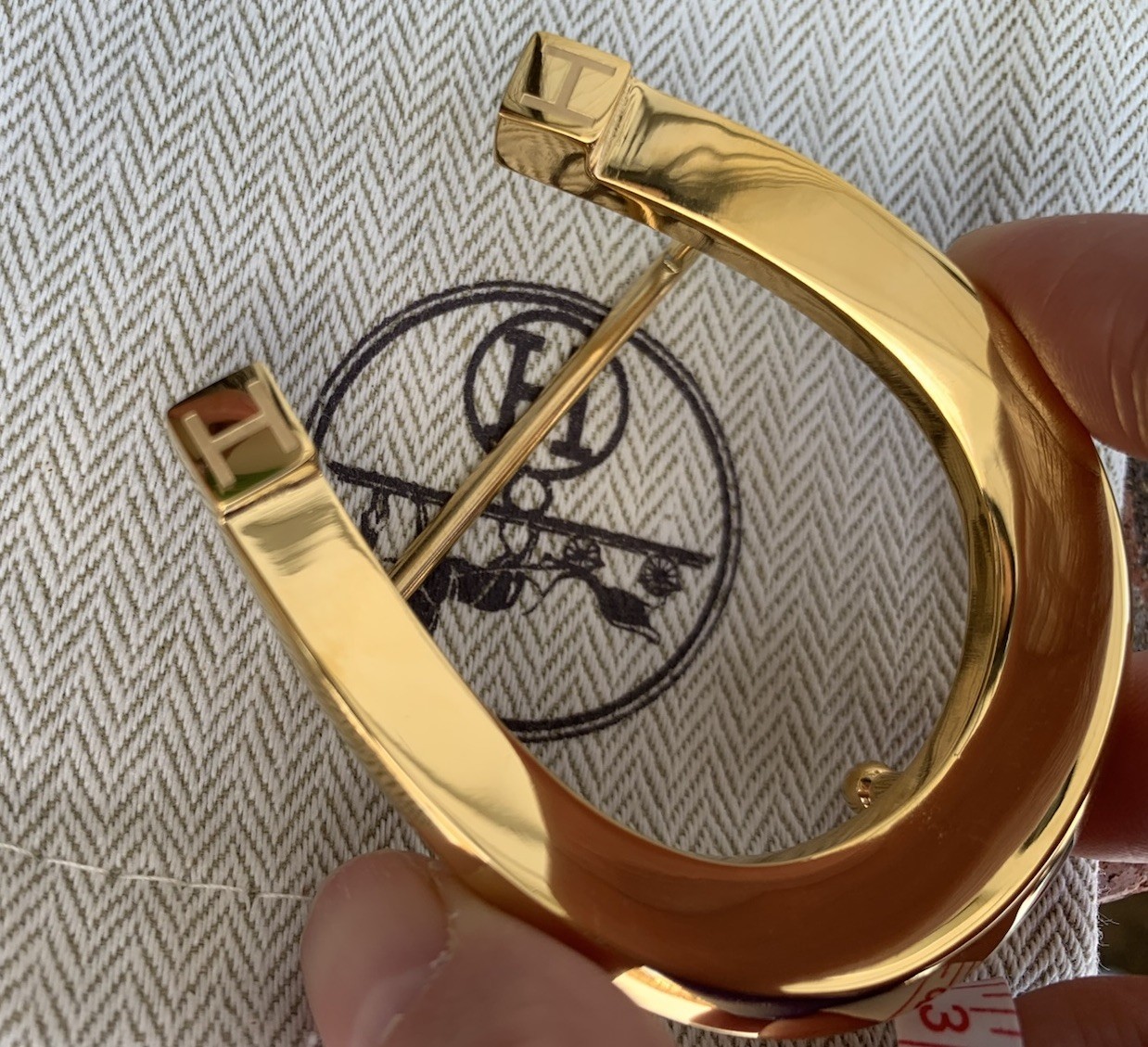 Hermes Buckle Waist Belt 38mm Gold Hermès Fer à Cheval horseshoe-shaped
