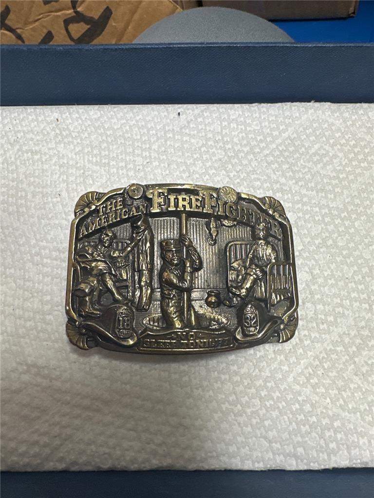 Vintage The American Firefighter Belt Buckle