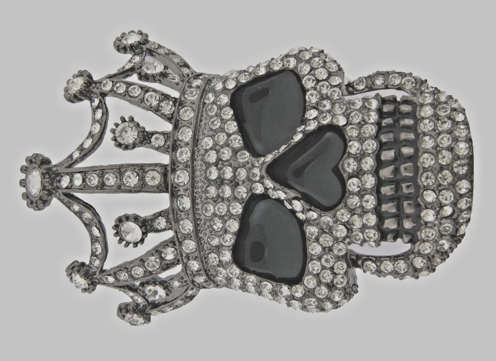 Skull Belt Buckles Gunmetal Crown Men Bling Pirate Sign Halloween Party Costume