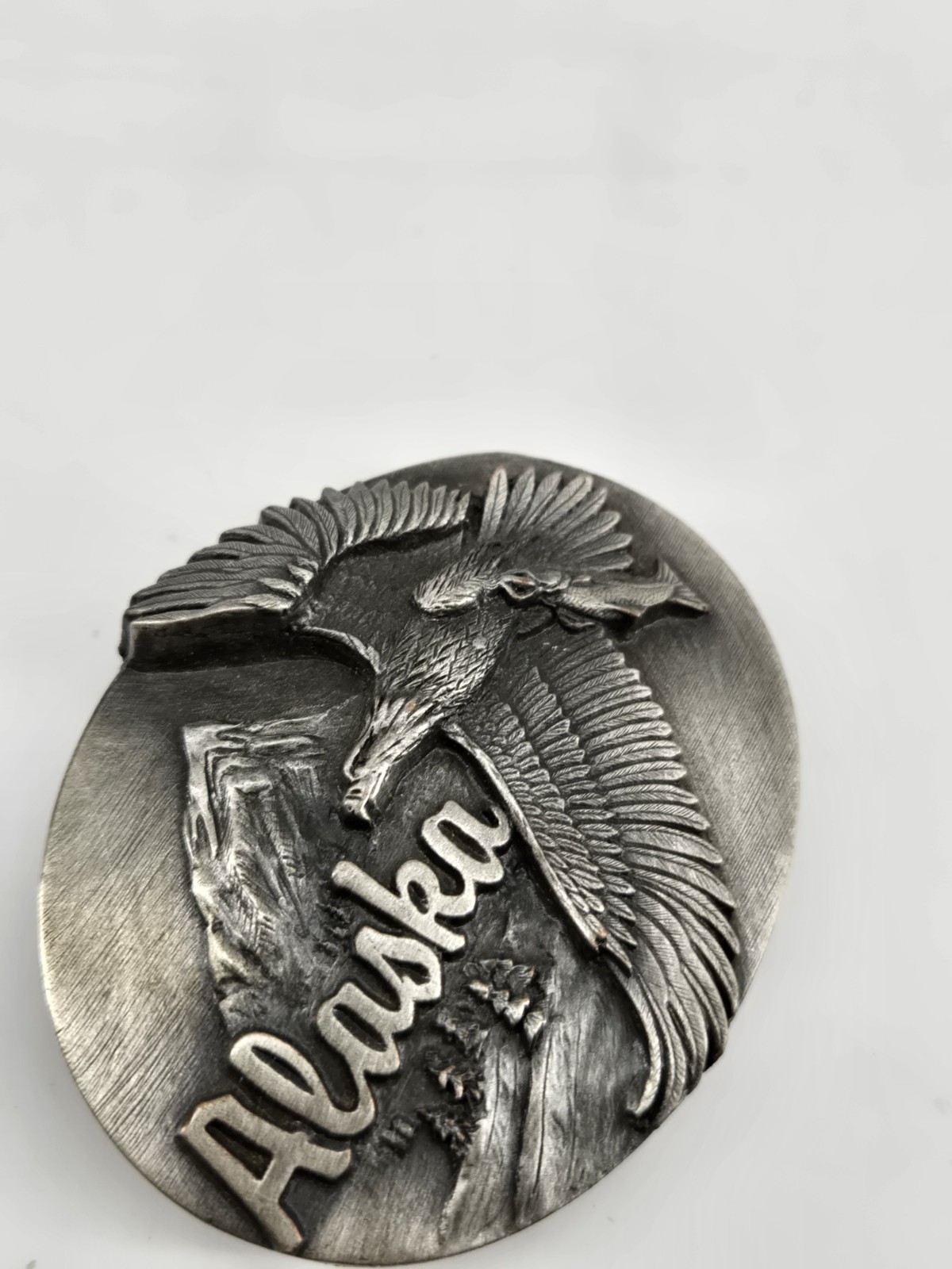 Vintage Alaska Bald Eagle Pewter Belt Buckle Siskiyou Buckle Co Americana 1990