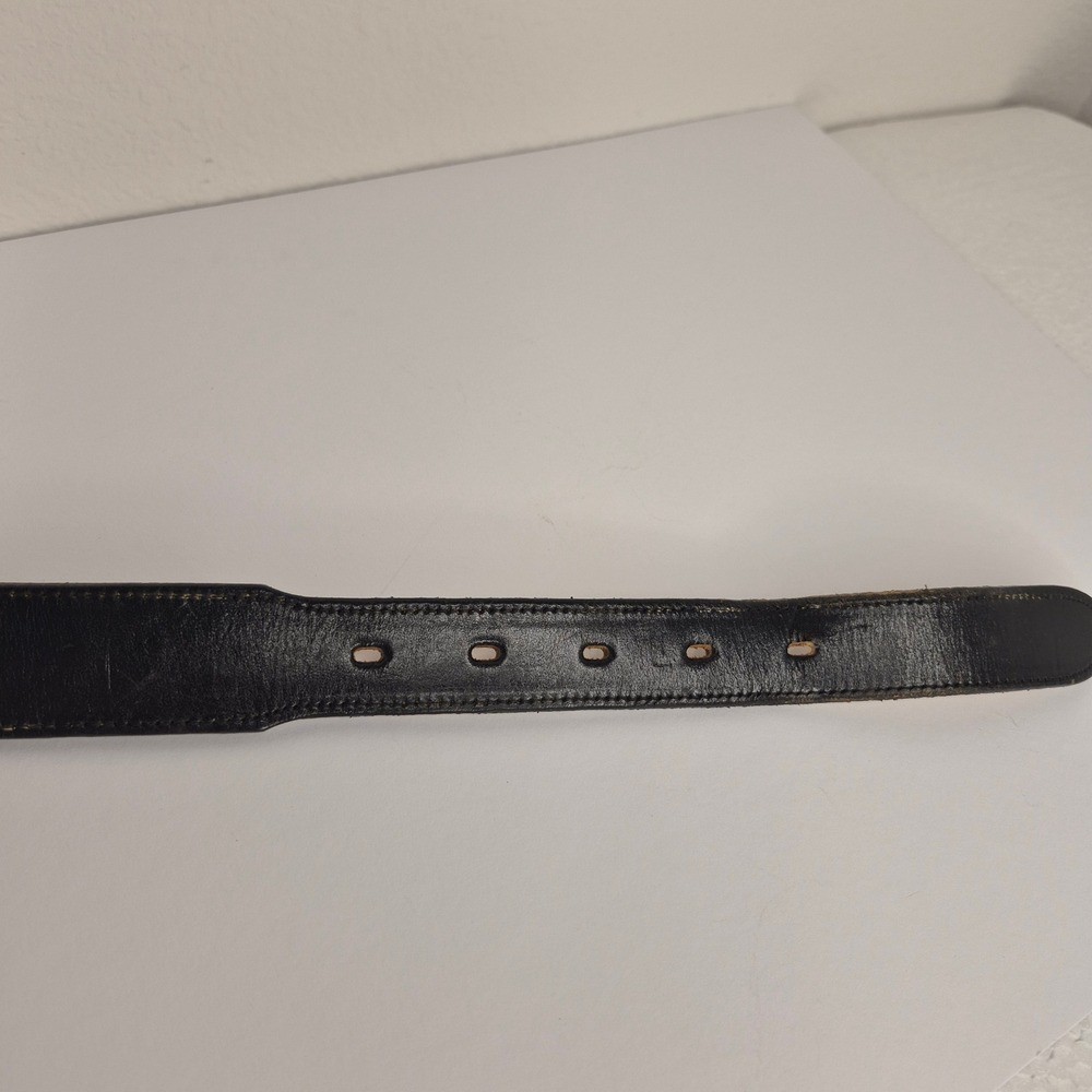 Brazos Joe Western Black Red Woven Leather Concho Belt Made in USA Mens Size 30