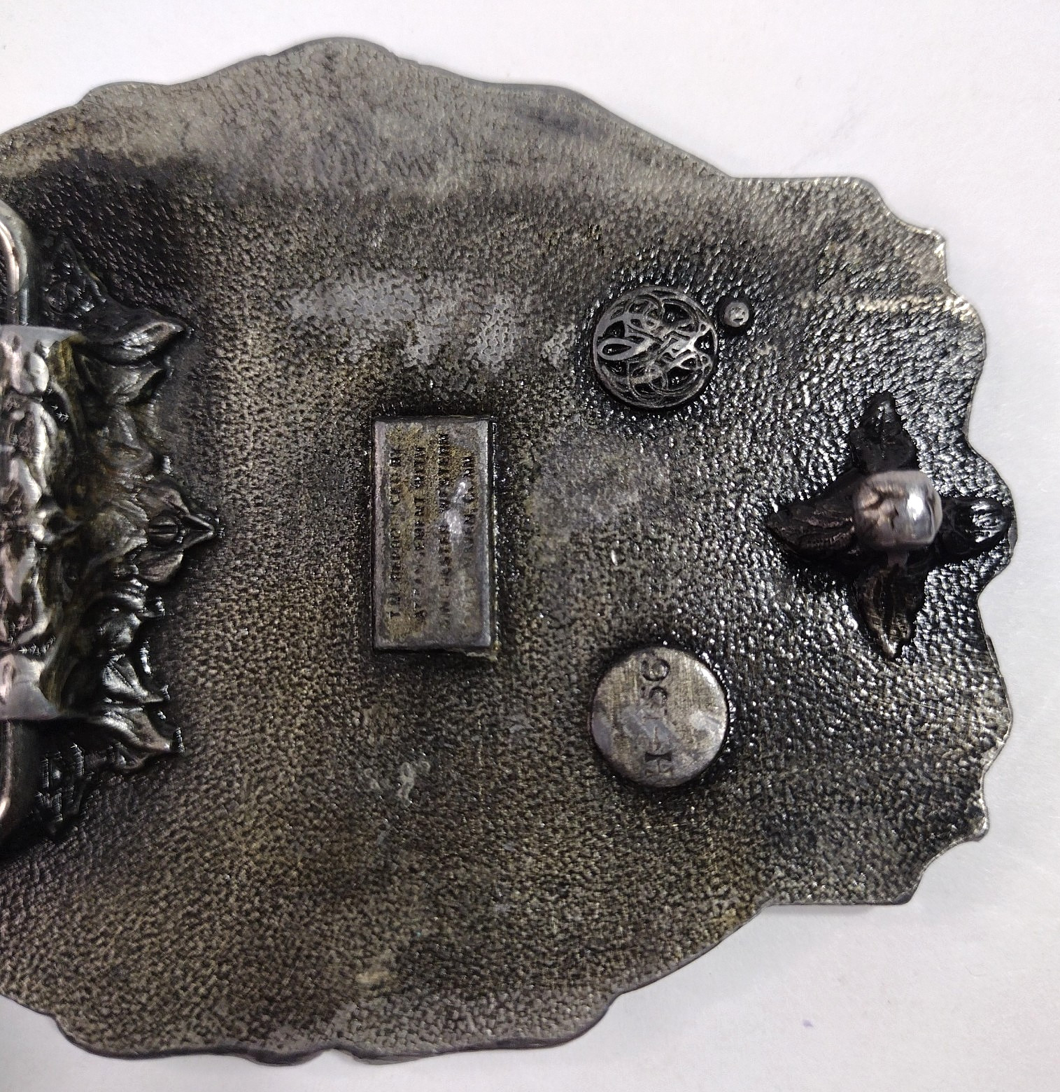 Belt Buckle Winchester Western Pewter Silver Tone Vintage 3.5&Prime; x 2.75&Prime;
