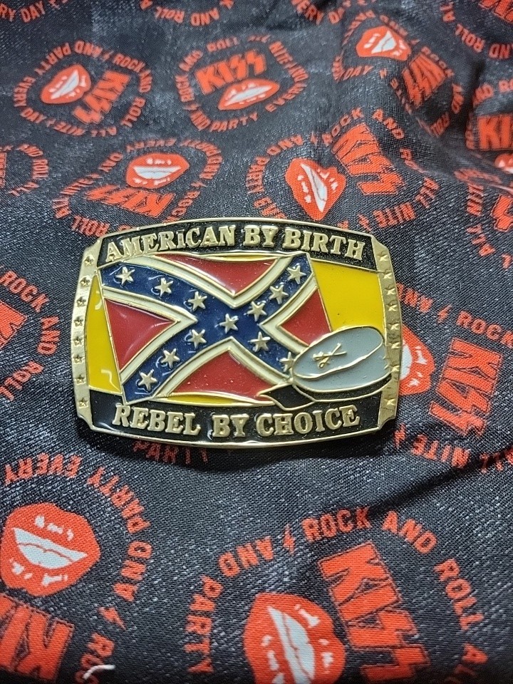 American By Birth Rebel By Choice Belt Buckle