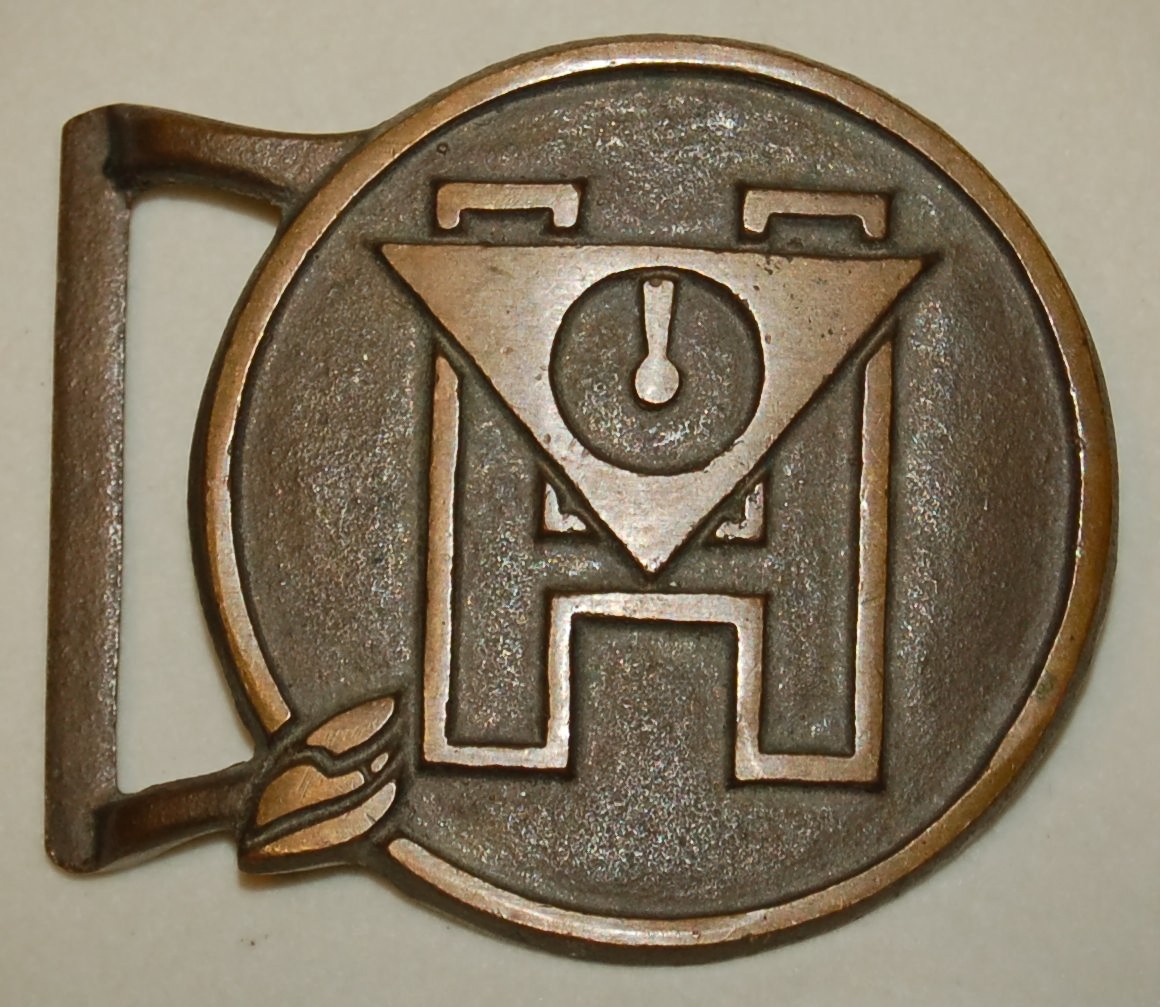 VINTAGE Mystery Belt Buckle Brass Masonic? Made in USA
