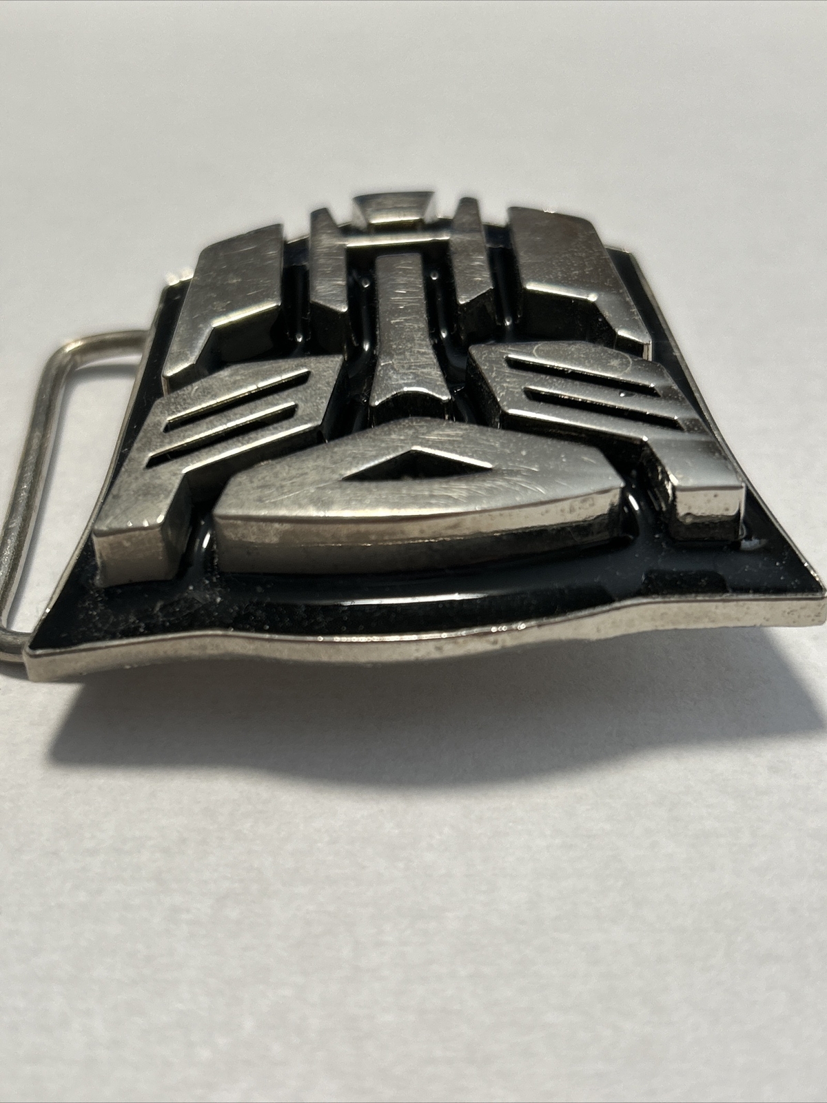 Transformers 2009 Belt Buckle Chrome And Black 3-D