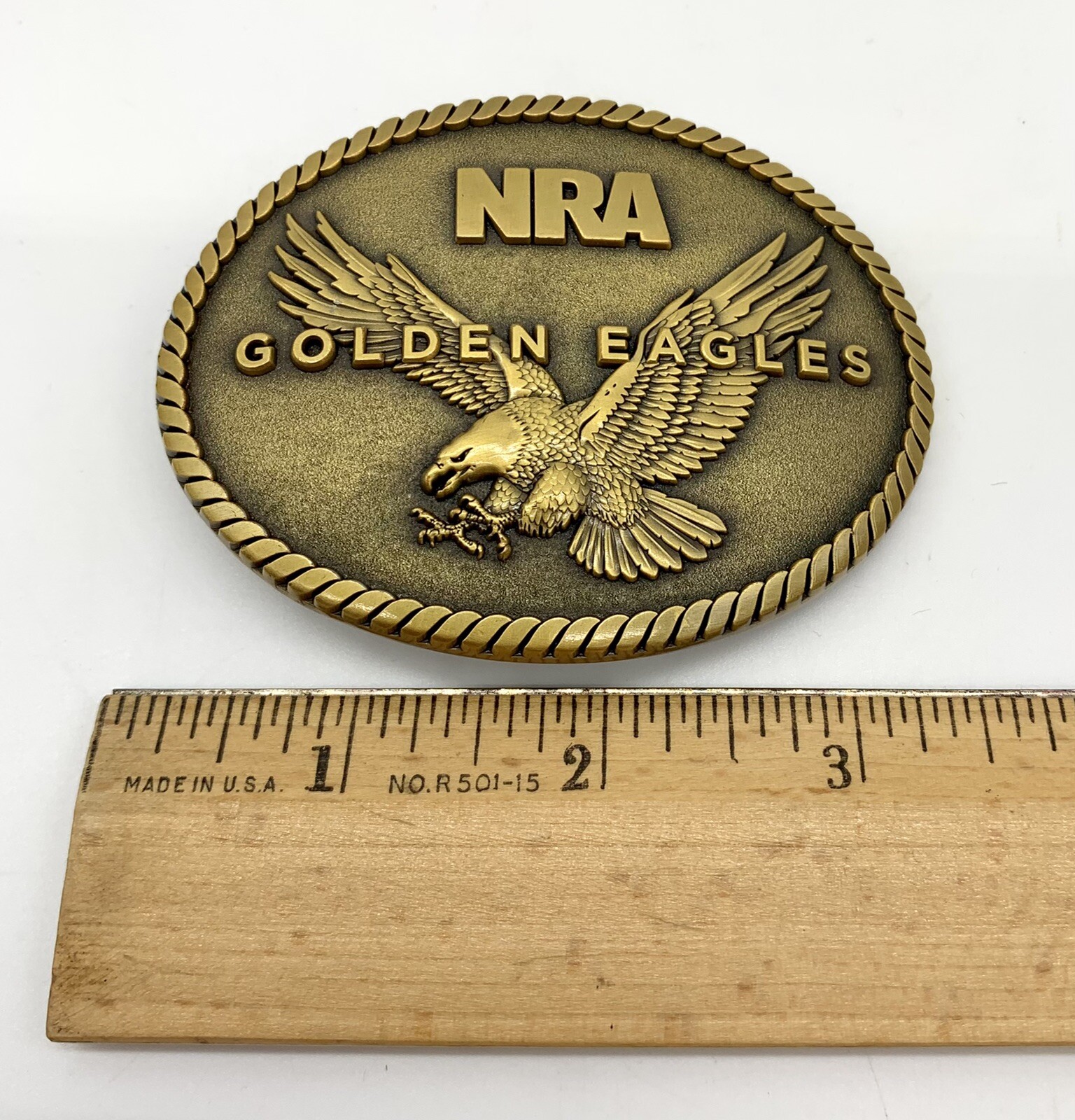 Brand New 2014 Commemorative NRA Golden Eagles Belt Buckle NIB