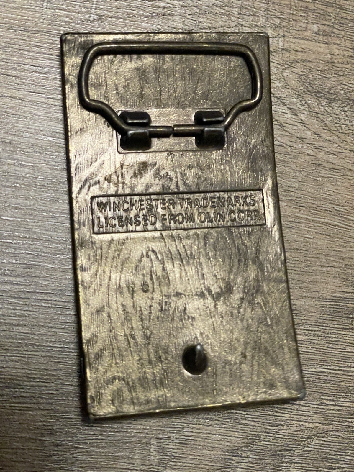 VINTAGE WINCHESTER REPEATING ARMS NEW HAVEN CONN. METAL BELT BUCKLE 4 »