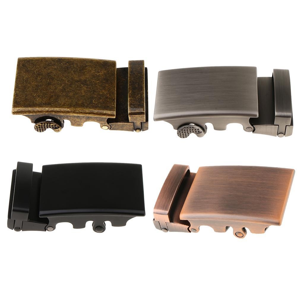Ratchet Men Alloy Belt Buckle Replacement, Rectangular Automatic Slide Buckle