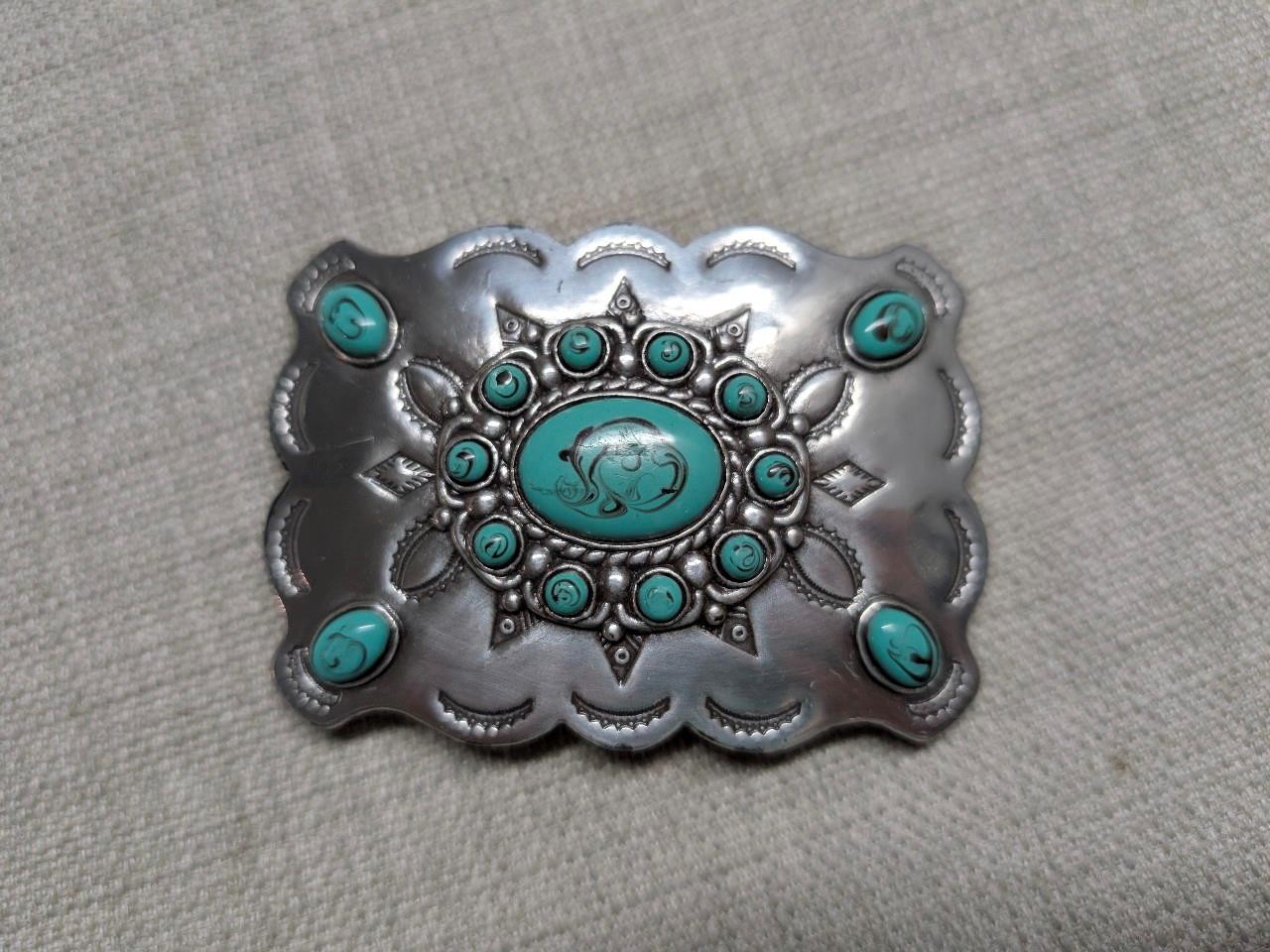 vintage style NATIVE AMERICAN navajo indian SOUTHWESTERN replica belt buckle