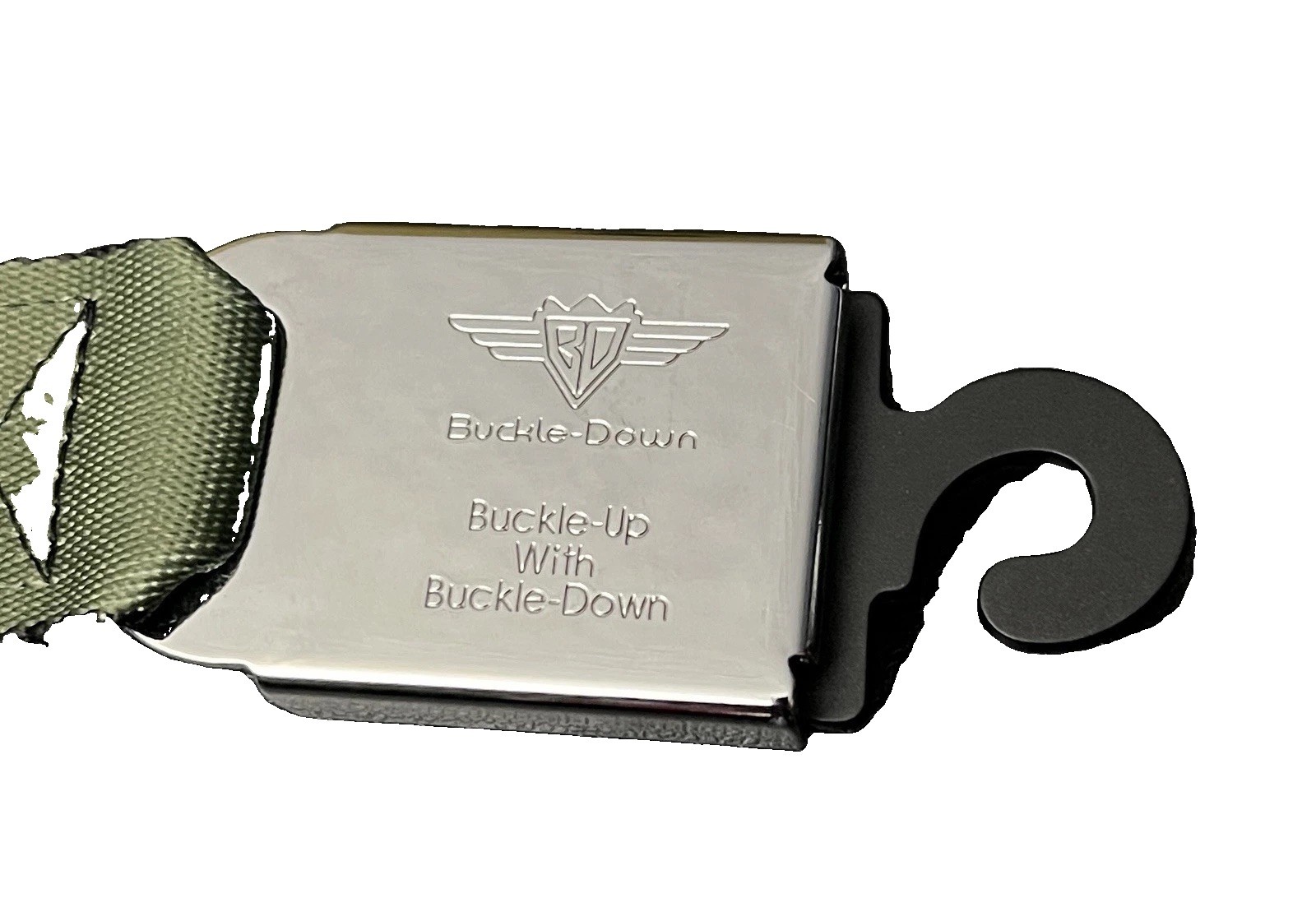 Buckle-Down Car Seat Belt Buckle Military Green With Stars Adjustable Fit