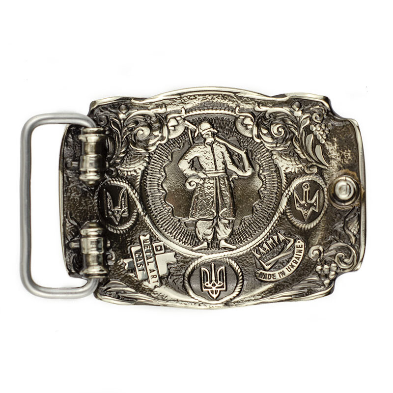 German silver belt buckle Glory to Ukraine! OUN, National Ukrainian OUN trident