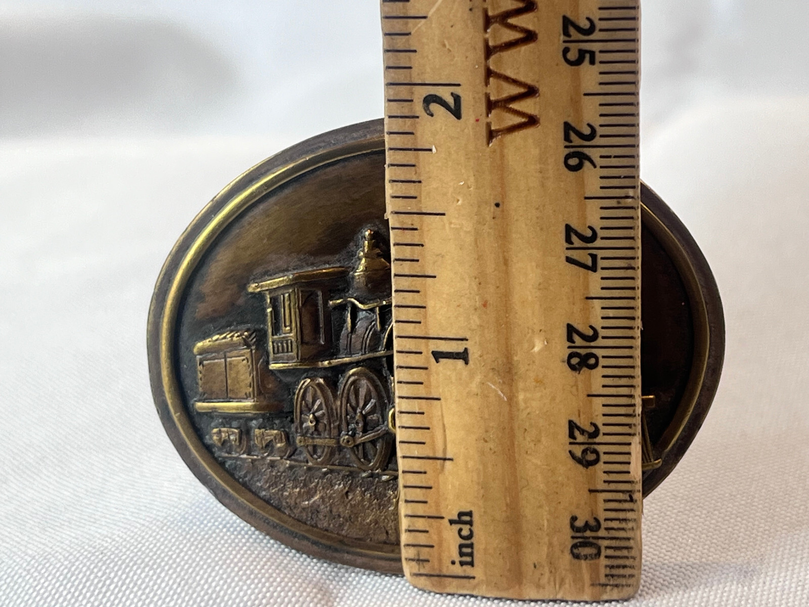 1984 Belt Buckle Bergamot Brass Works Train Steam Locomotive L-143 Rail Road