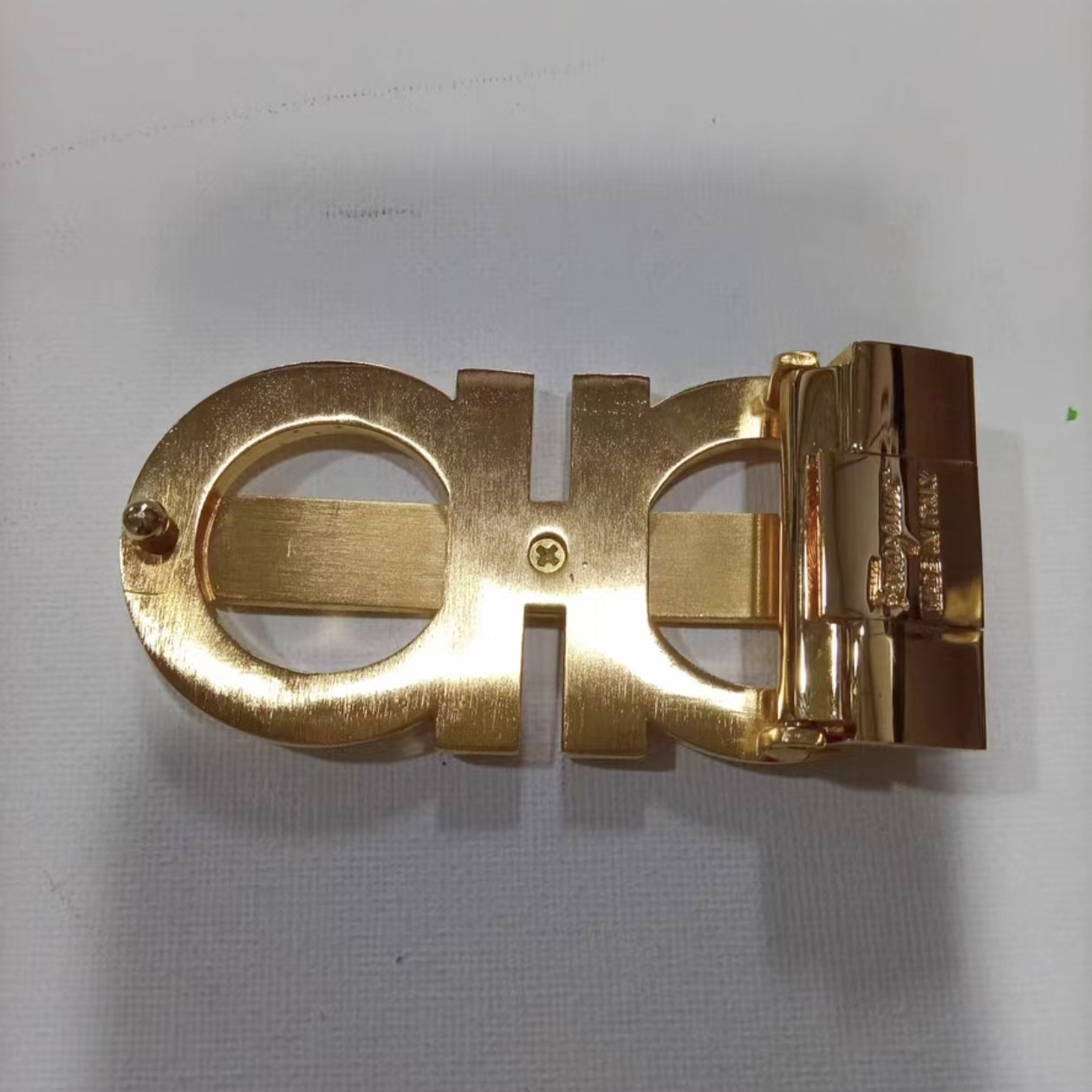 Men&rsquo;s Ferragamo Double Gancini Copper Belt Buckle Gold fits 3.4cm wide Belts