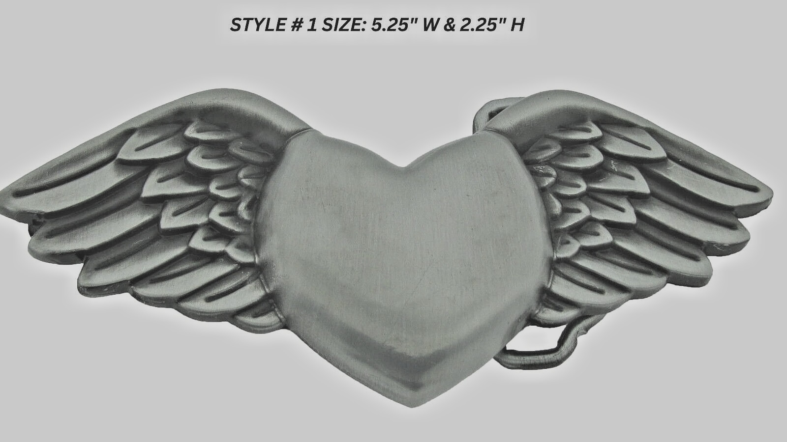 Heart Shaped Belt Buckle Wild at Heart Gray Brushed Vintage Metal Men Women New