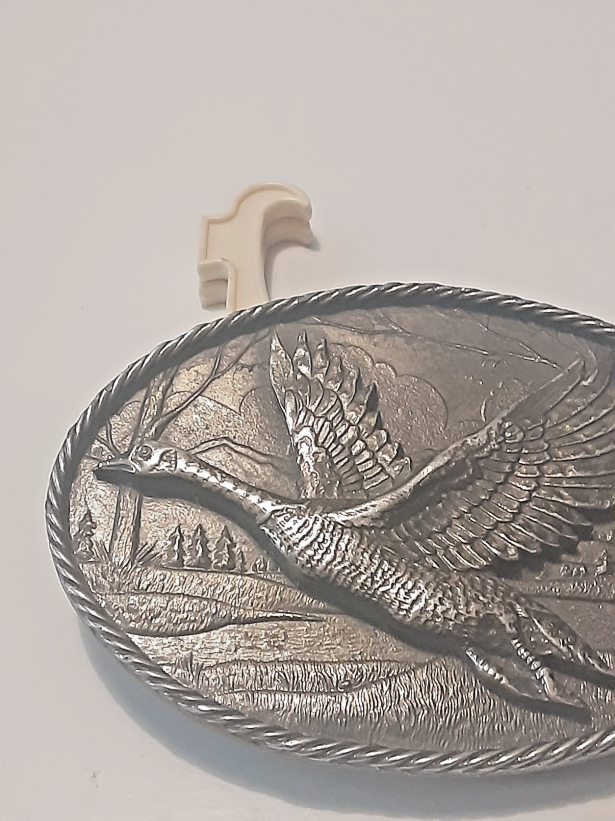 Flying Goose Western Belt Buckle Brass Great American Buckle Co Chicago 1980