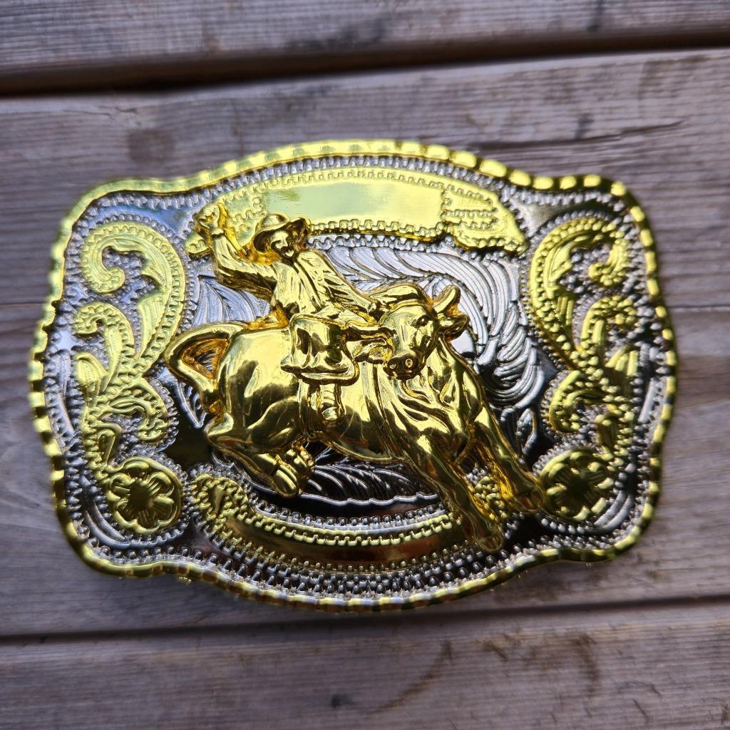 BULL RIDE RODEO ANIMAL MEDIUM LONG RODEO COWBOY WESTERN SHINE BELT BUCKLE