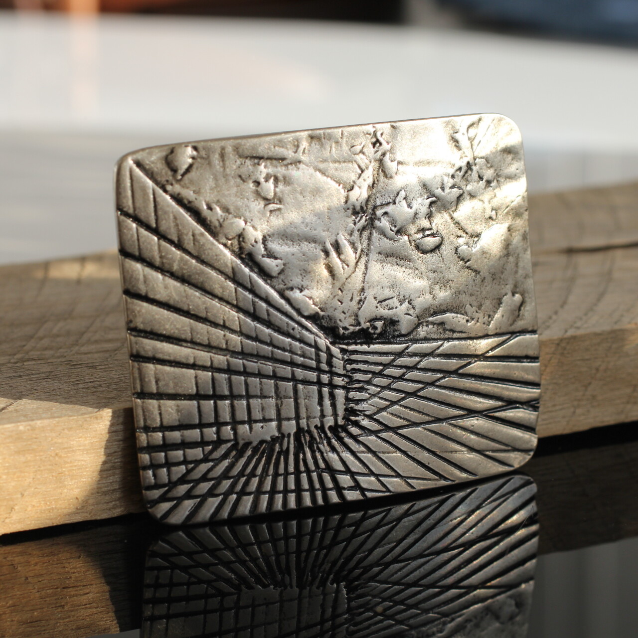 Designer belt buckle removable buckle dark silver for 4 cm leather belt