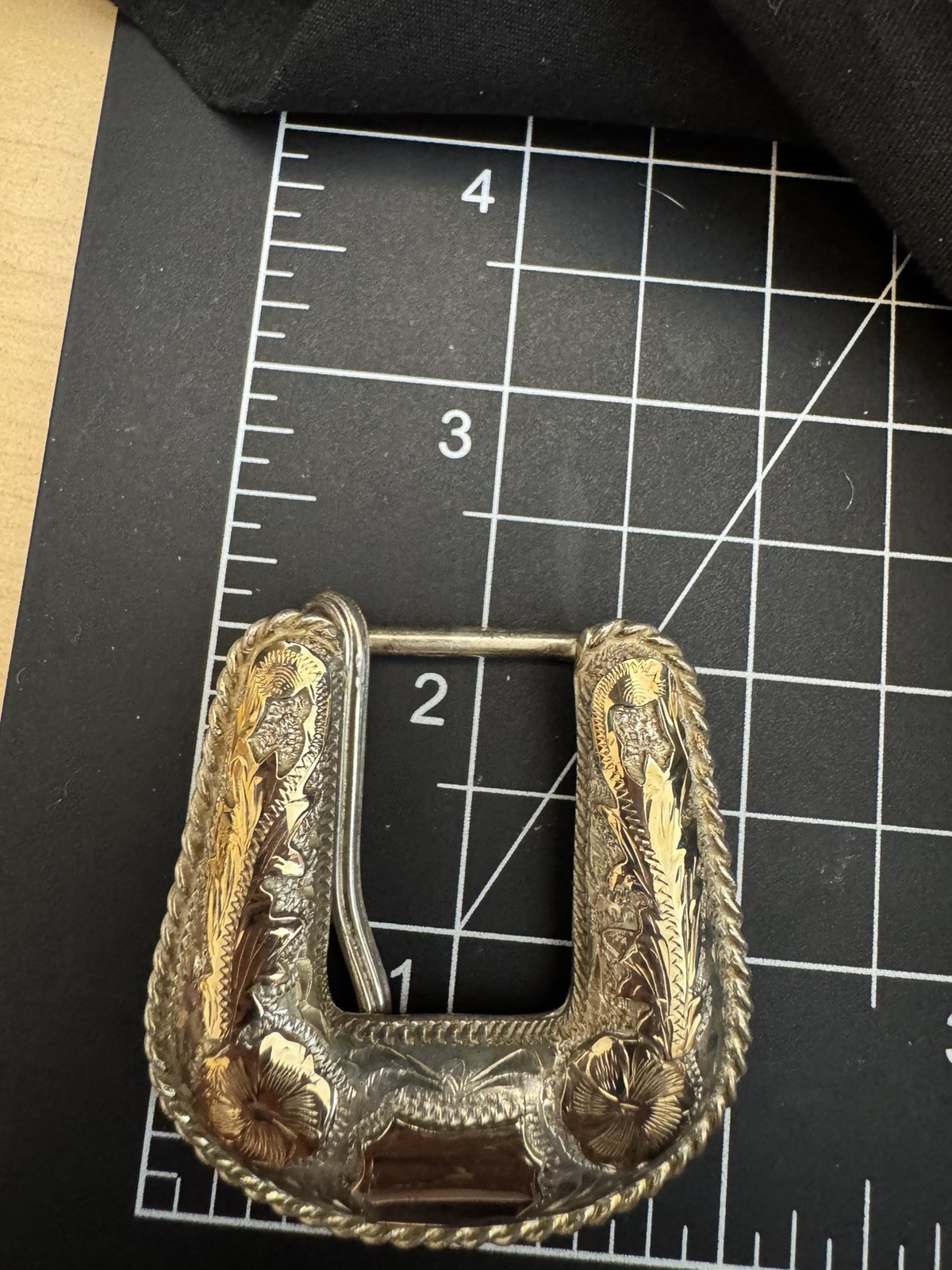 Sterling Silver 10K Gold Overlay Western 4 Pc Belt Buckle Set GN34 Mexico