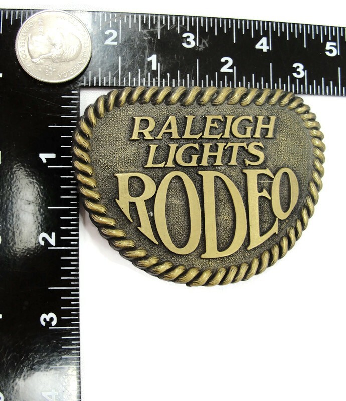 Raleigh Lights Rodeo Belt Buckle Rope Border